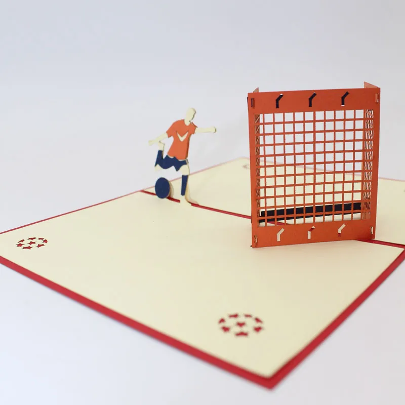 3D ручной работы игры в футбол бумажные приглашения поздравительные карты с