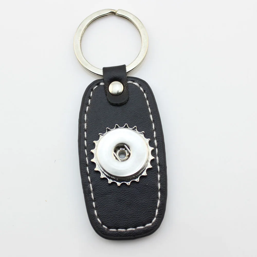 1 шт./лот 2017 черный настоящий кожаный брелок с кнопкой для ключей мужчин и женщин 18