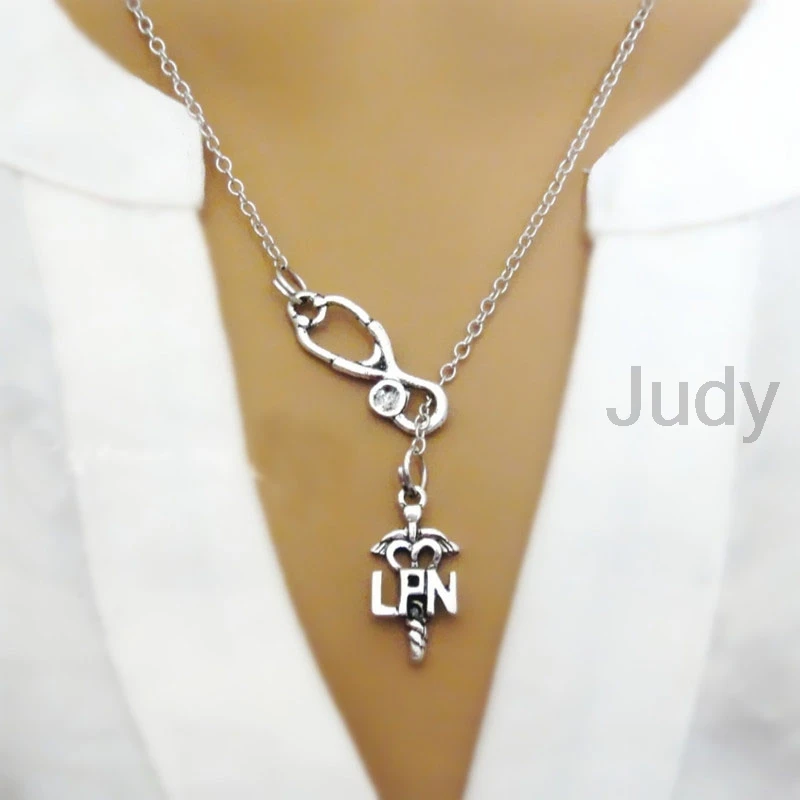 

12pcs/lot LPN Nurse Medical Stethoscope Lariat Necklace