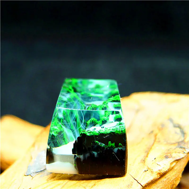 SA природные земли крышка e ручной работы ключ смола + дерево мини исландский