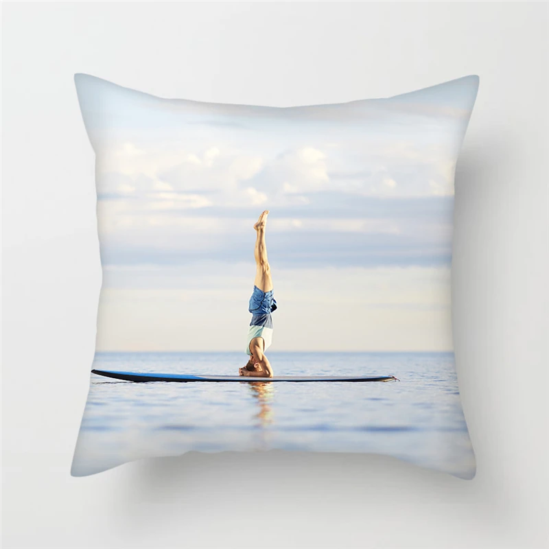 Спортивная подушка для йоги Fuwatacchi тонкий чехол подушки красоты Oceanside Sunrise