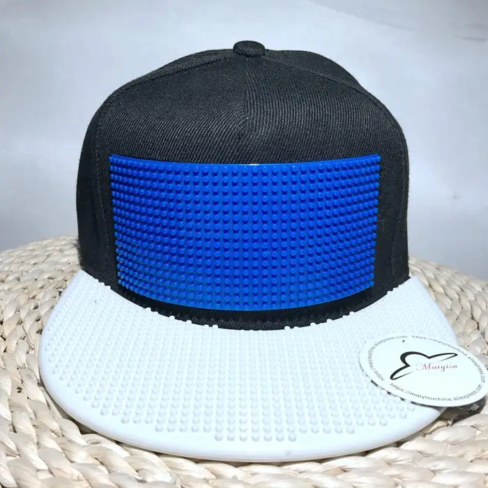 Velcro hat no brick Мозаики DIY Съемная инкрустация кирпича шестерни игрушечные строительные блоки пластины поля для шляпа Открытый Хип Хоп Snapback шляпа бейсболка - Цвет: Velcro hat no brick