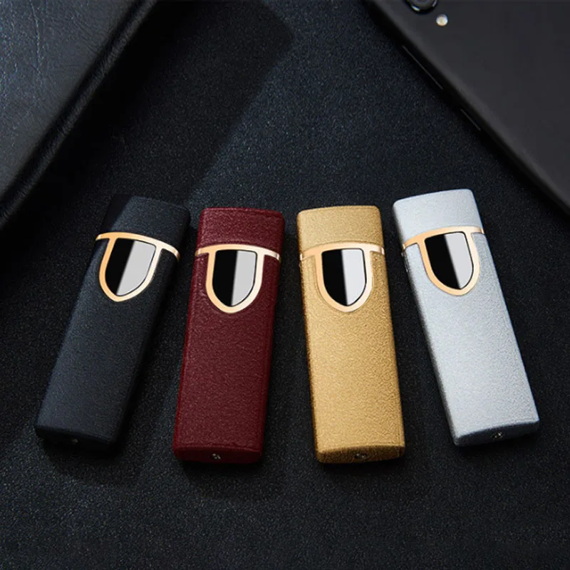 Электрическая Зажигалка из цинкового сплава, электронная, вольфрамовая, USB, перезаряжаемая, беспламенная, ветрозащитная, 1 шт., мужские принадлежности, сенсорный экран