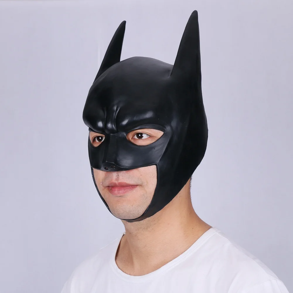 Маска Бэтмена латексная дышащая маска Темный рыцарь Косплей Бэтмен Хэллоуин