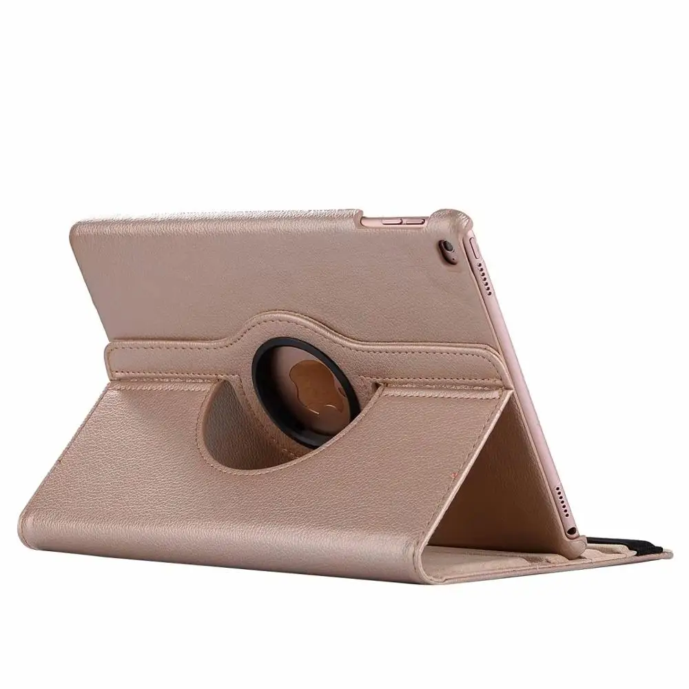 Gold Для iPad 9,7 дюймов / для iPad 5/6 360 Вращающийся чехол для Apple iPad Air 1 2 Пробуждение сна крышка с смарт-подставкой Держатель - Цвет: Gold