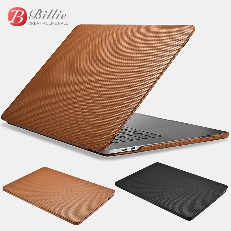 Genuine Leather Cover Case For MacBook Pro 15 inch New 2018 Case Sleeve Luxury Leisure Laptop Bags & Cases Protective Shell Cove