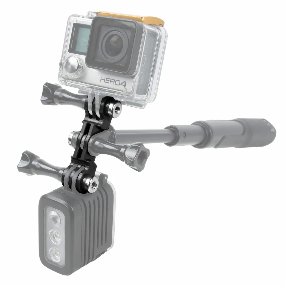 PULUZ двойной GoPro светодио дный LED подключение крепление для Xiaoyi и других экшн