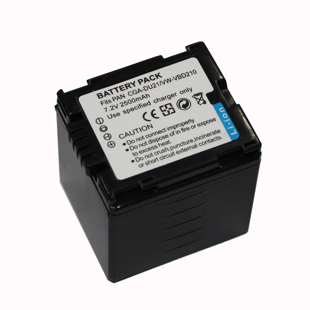 Аккумулятор 2500 мА · ч 2 шт./лот CGA-DU21 VBD210 для Panasonic NV GS500 GS28 GS328 GS320 GS250 GS258 GS300 GS308 SDR H28 H250