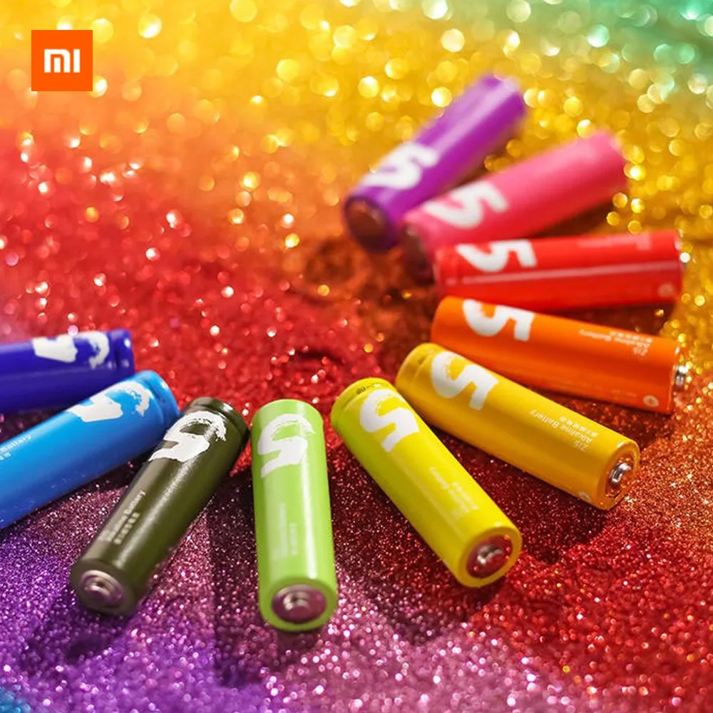 10 шт. Оригинал XIAOMI ZMI ZI5 AA lkaline батарея Радуга одноразовый комплект аккумуляторов