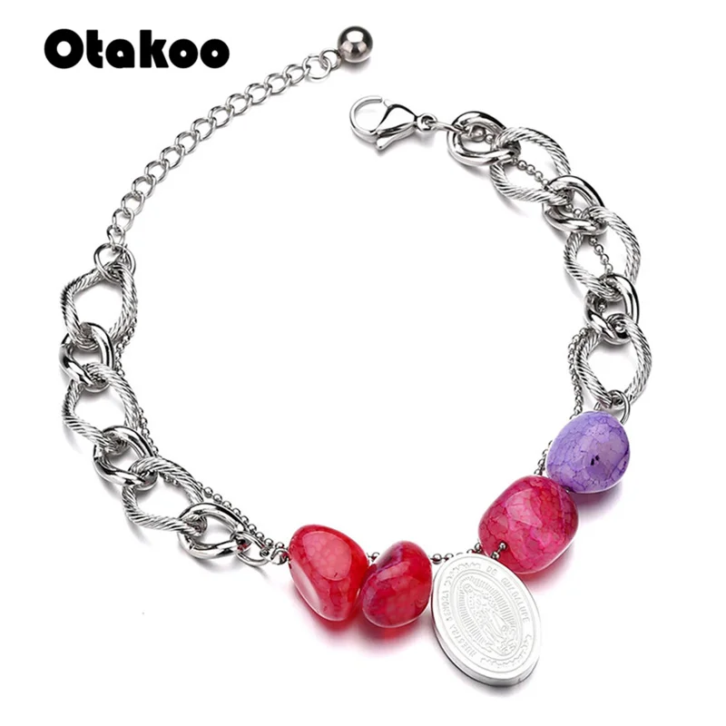 Otakoo религиозный католический регулируемый браслет с бусинами цепочка богемная