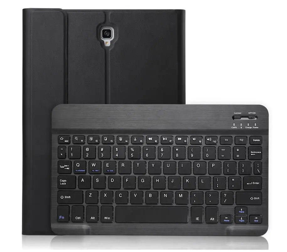 Black Ультра тонкий сплит беспроводной Bluetooth клавиатура кожаный чехол для samsung Galaxy Tab A 10,5 T590 планшет клавиатуры чехол s - Цвет: Black