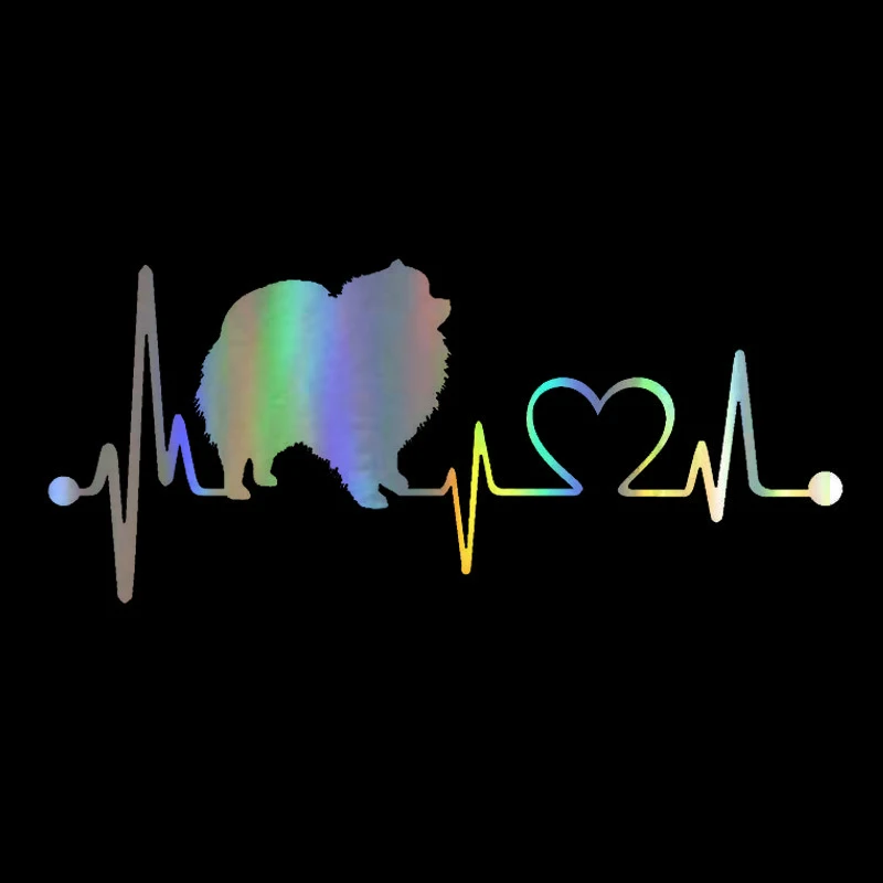 

Sticker 17.8*7.6CM Pomeranian Dog Heartbeat Lifeline Decal Sticker On window Funny Stickers and Decals Vinyl window Styling