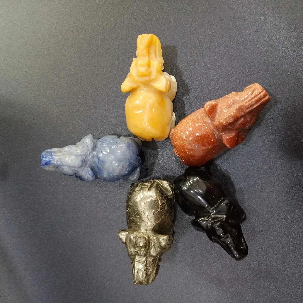 2 ''изысканный маленький натуральный кварц различные камень кристалл Резьба
