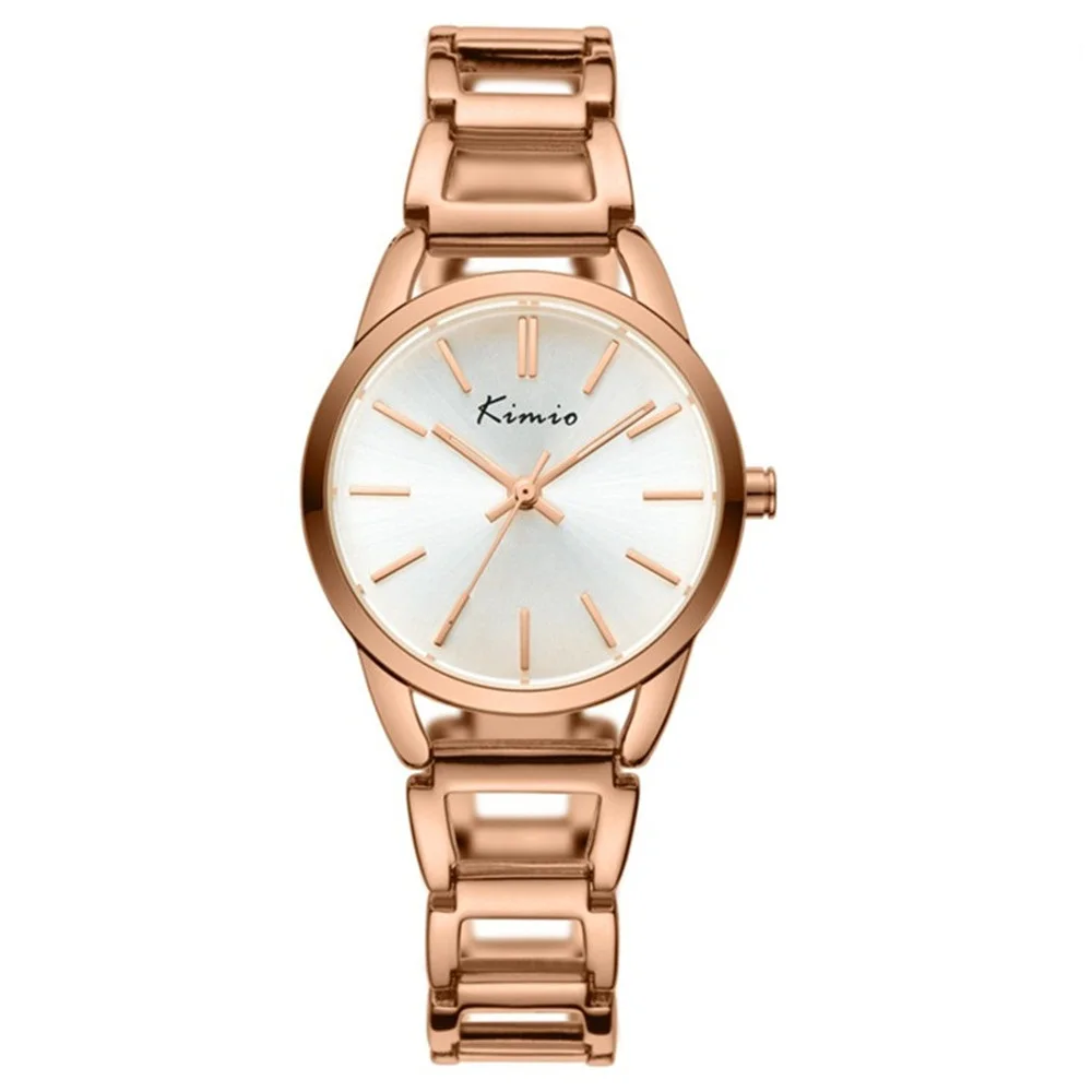 Горячая Kimio бренд девушка браслет часы Мода Повседневная розовое золото Женщины