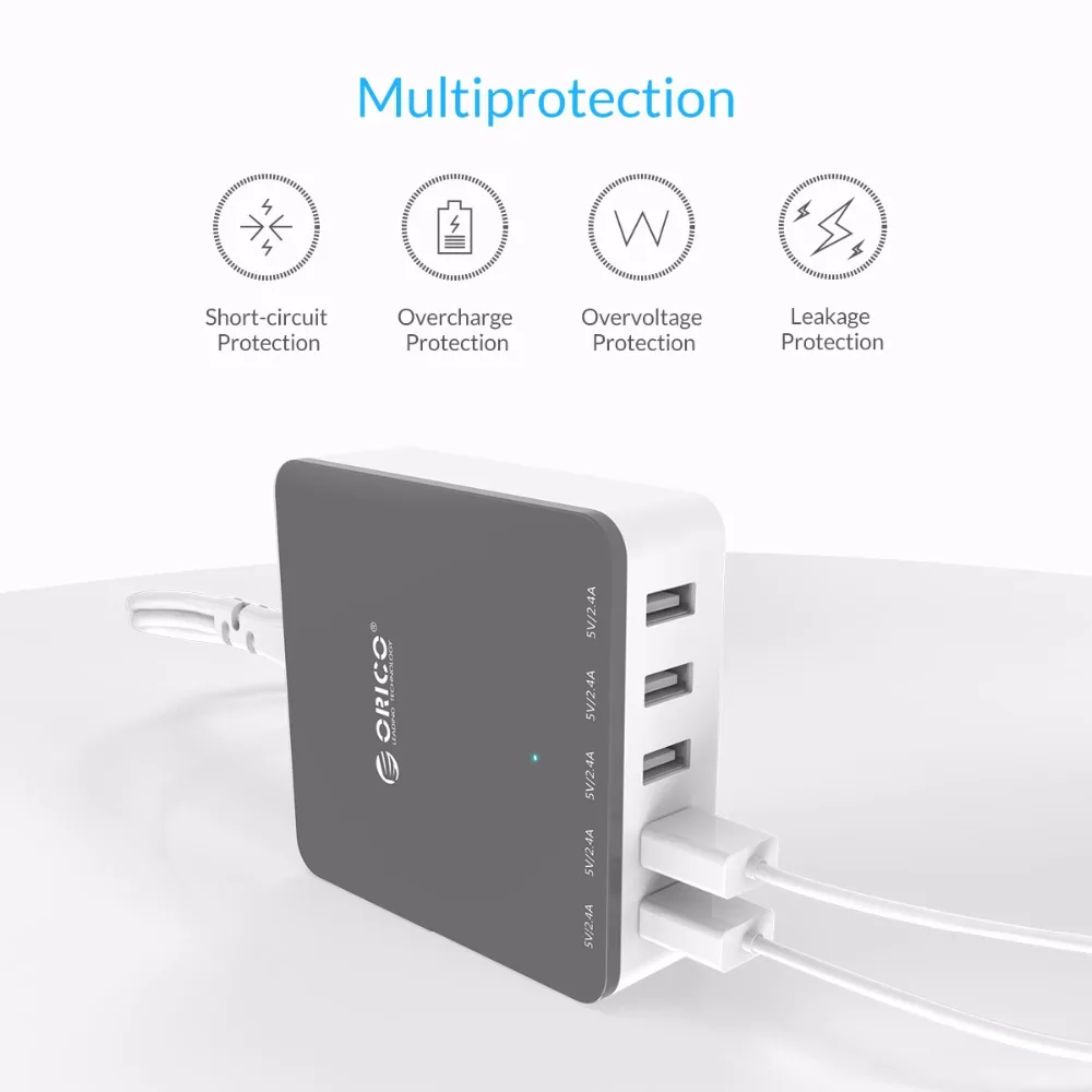 ORICO CSR 5U 5 порты и разъёмы 40 Вт 2.4A Micro USB Смарт Путешествия стены зарядное устройство