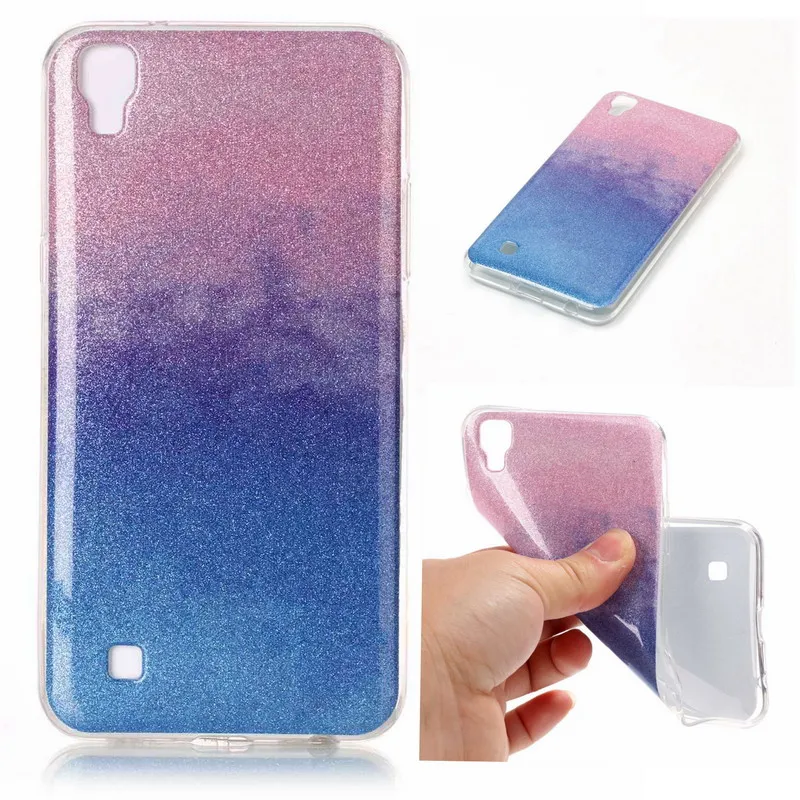 Роскошные Градиент Шику Блеск Мягкие TPU Cover Case Для LG X мощность Ультра Тонкий