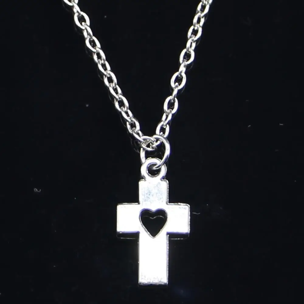 20 шт. Новое модное ожерелье 18x10 мм Подвески-кресты в форме сердца Короткие Длинные