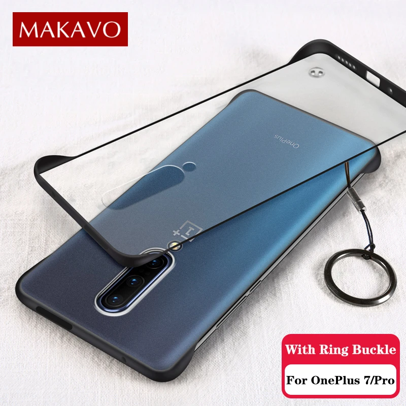 For OnePlus 7T Pro Case Transparent Matte hard Shockproof Back Cover 7 Phone Coque |