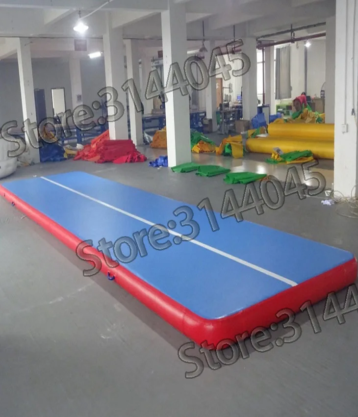 single line blueR Надувной гимнастический матрас, Воздушный матрац, дорожка/Электрический насос, воздушный коврик для домашнего использования/Черлидинга/пляжа/парка или воды - Цвет: single line blueR