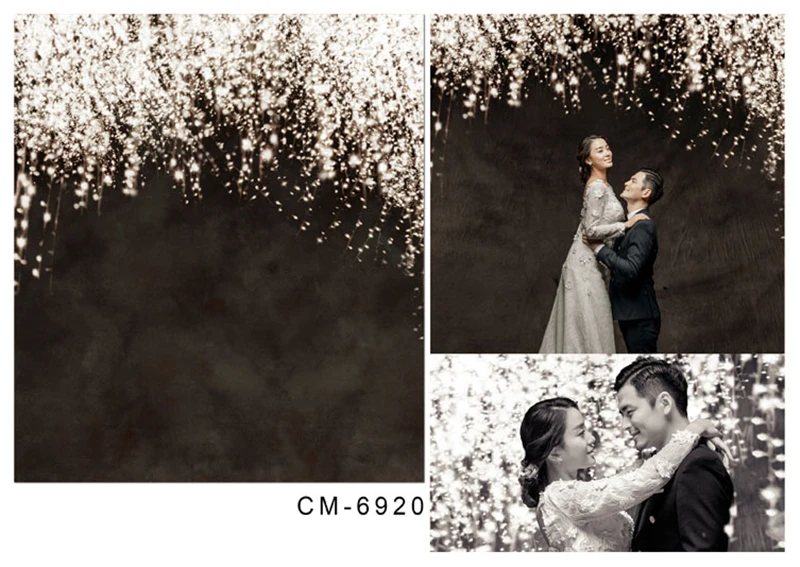 

200*300cm(6.5*10ft) Black Background Light Wedding Photos Backdrops Romantic lighting Simple Modern for Studio