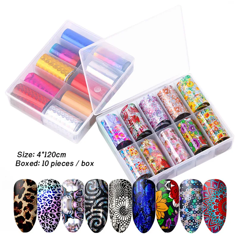 

Nail Starry Holographic Nail Art Transfer Nails Foil Stickers Paper Color UV Gel Wraps Nail Adhesive Decals Nail Art Decorations
