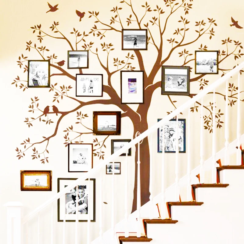 Staircase Family Tree Wall Decal Vinyl Stickers Huge and Birds Baby Nursery Art Sticker | Дом и сад