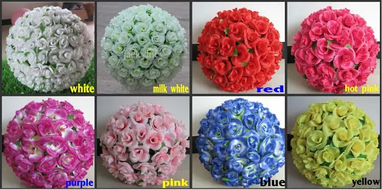 

30cm Artificial Silk Decorativ Rose Flowers Kissing Ball Craft Supplies For Wedding Baby Shower Valentine's Day Party Decoration