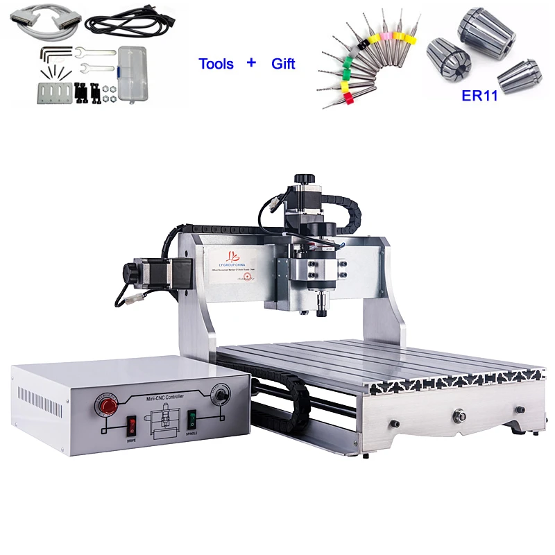 

Mini CNC Engraving Machine 3040 300W CNC Router Cutting Machine 4030 with Drilling Bits ER11 Collet Chuck