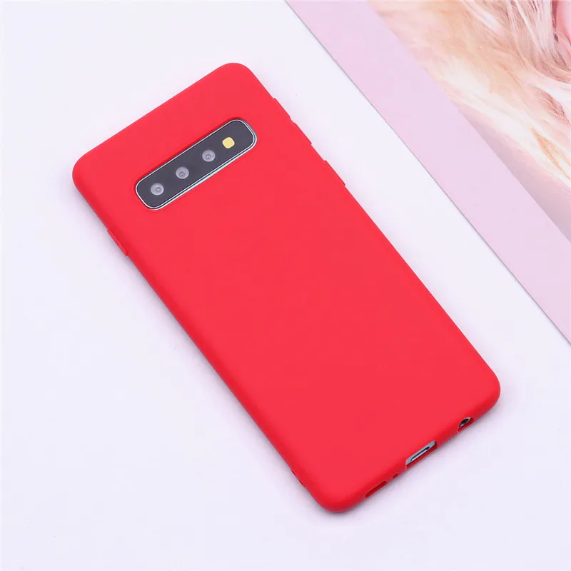 Red Для samsung Galaxy S10 чехол S10 плюс силиконовый чехол ТПУ чехол S10E чехол для телефона на samsung S10 S 10 плюс G975F SM-G973F чехол - Цвет: Red