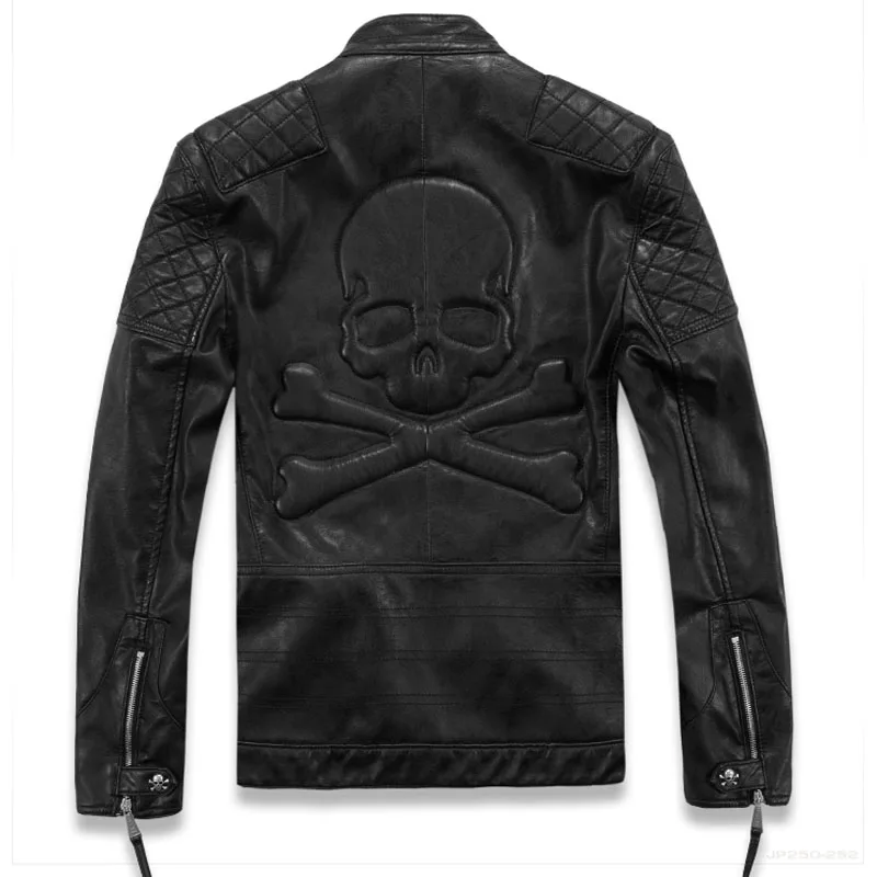 Мужские кожаные куртки мотоциклетная кожаная куртка Повседневная мода|men brand leather