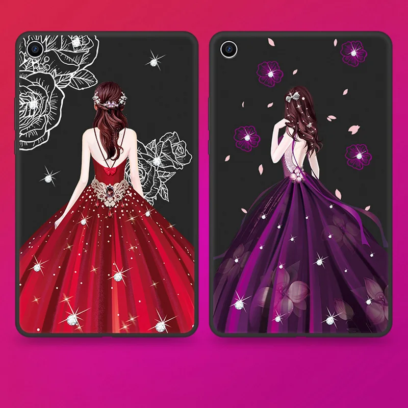 

2PCS Fashion cartoon cases For Xiaomi Mi Pad 4 case soft back cover For Xiao mi pad4 shell case cover capas fundas