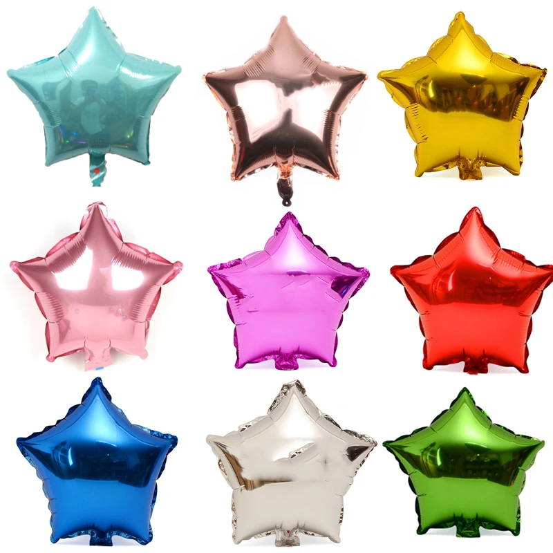 8 шт. разноцветные фолиевые шары в виде пятиконечной звезды 18 дюймов | Дом и сад