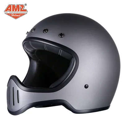 Серый AMZ moto rcycle шлем из стекловолокна moto cross шлем casco moto rbike полное лицо cascos para moto DOT сертификация для унисекс - Цвет: Серый