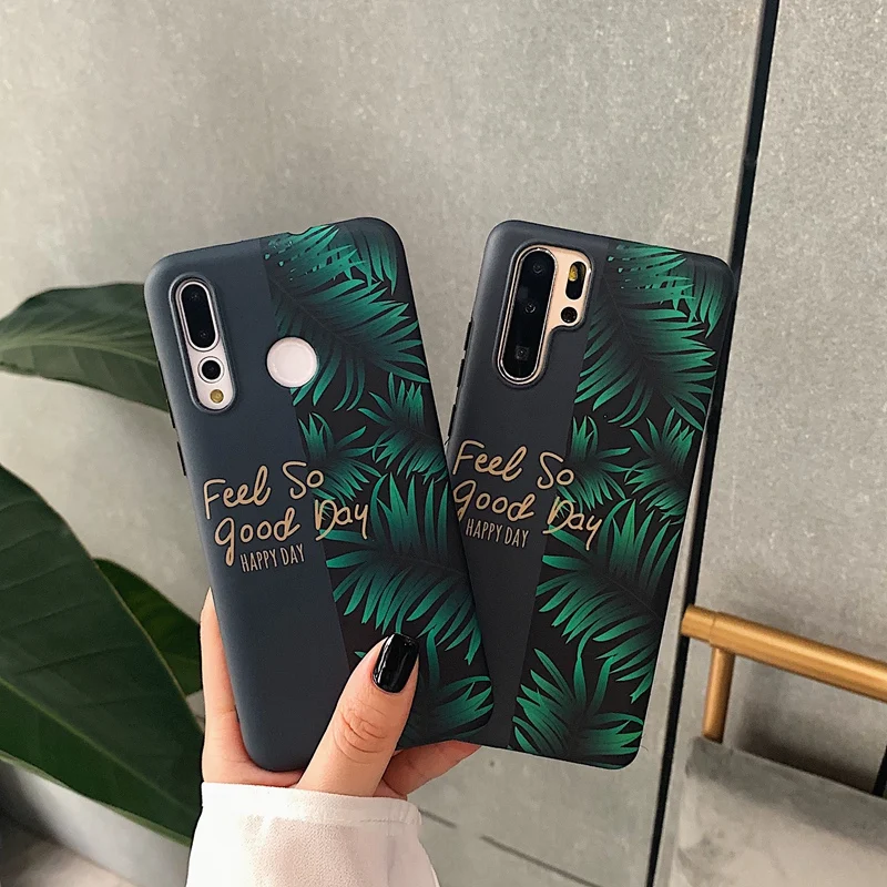 Чехол с зелеными соединениями банановых листьев для Huawei P40 Pro Mate 30 20 Mate10 P20 P10 Plus Nova