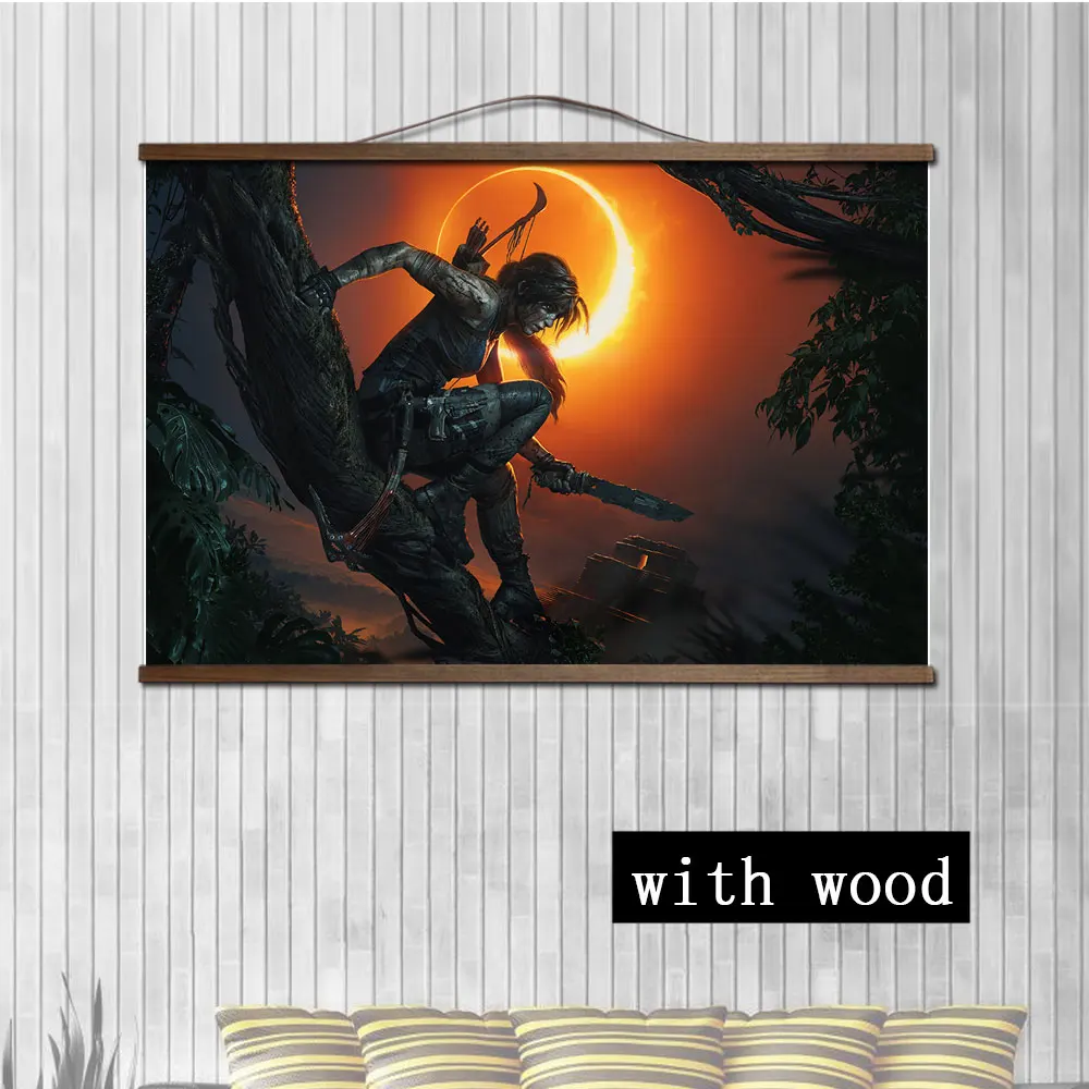 Shadow of the Tomb Raider игровой плакат для HD холст декоративные постеры настенная живопись с твердой деревянной подвеской свиток