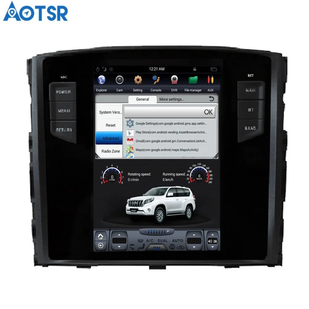 Aotsr Android 7 1 Tesla стиль автомобиля нет dvd плеер gps навигация для MITSUBISHI PAJERO V97 V93 Shogun Montero