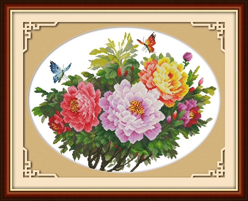 

Fragrance courtyard cross stitch kit flower 18ct 14ct 11ct count printed canvas stitching embroidery DIY handmade needlework