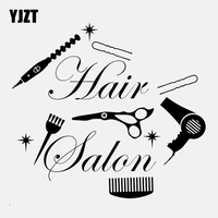 yjzt 15 2cm14 1cm hair salon hair stylist hairdressing tools vinyl car sticker c22 0253