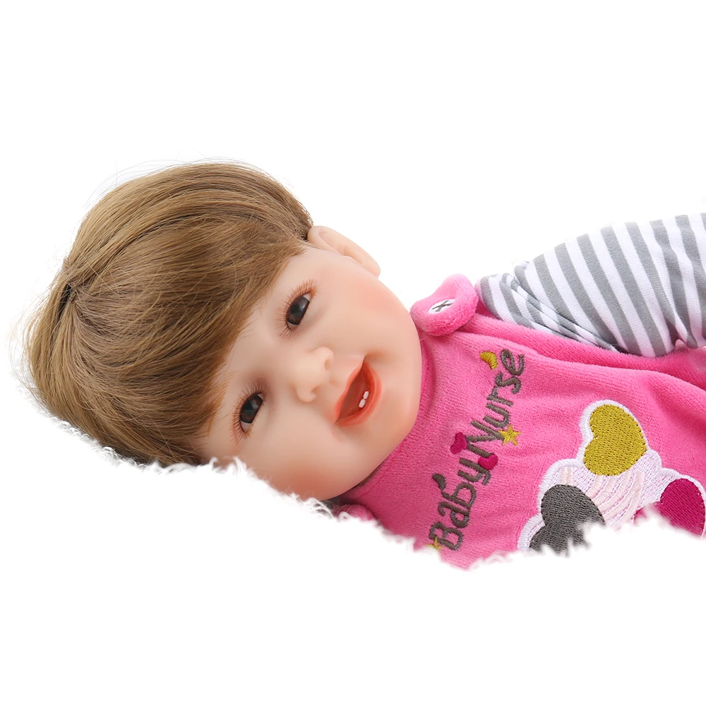 Кукла NPK Reborn Baby DOLL 45 см Реалистичная розовая плюшевая игрушка для новорожденных