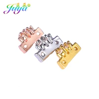 juya diy cubic zirconia accessories supplies 12pcslot diy 2 holes decorative metal spacers for women beading jewelry making