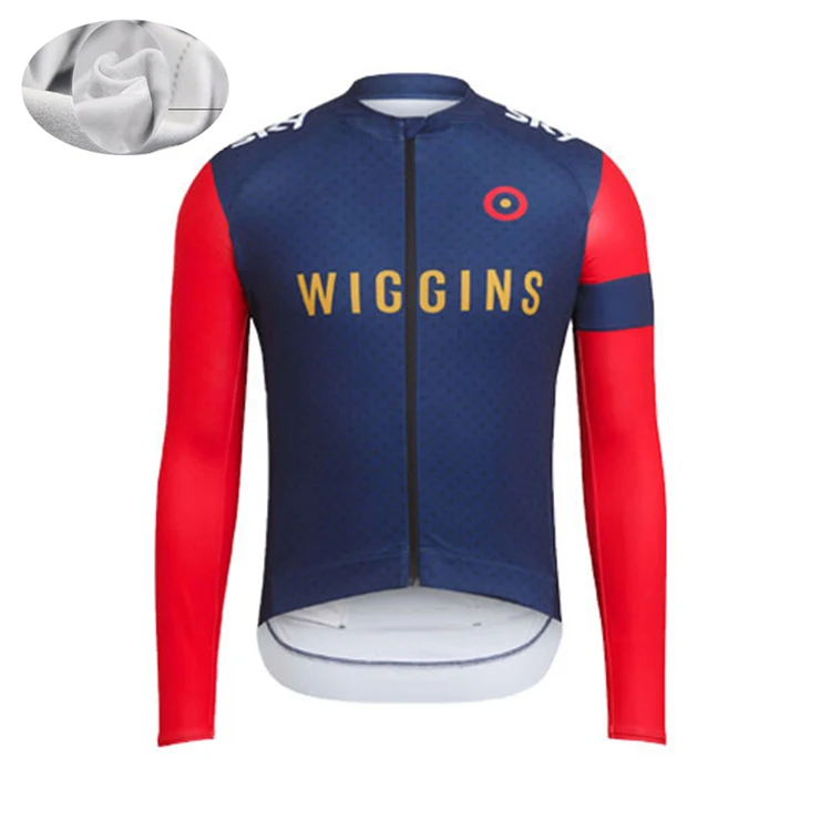 Fleece Jersey Зимний термальный флис мужской велосипед с длинным рукавом Велоспорт Джерси одежда профессиональная команда открытый горный дорожная форма велосипедный Триатлон - Цвет: Fleece Jersey