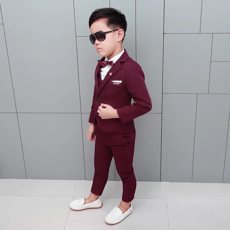 ActhInK New Design Flower Boys Wedding Suit 3PCS Party Christmas Costume Gentle Spring Formal Clothing Set Kids Suits | Детская одежда