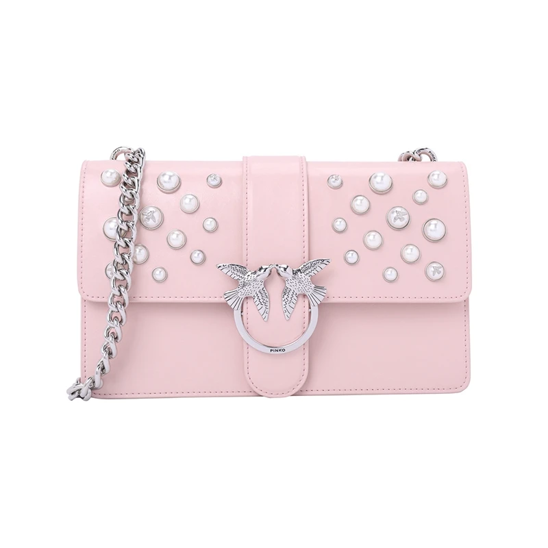 Pinko Women's LOVE LEATHER PEARLS Shoulder Bag 1P216H Y4YB | Багаж и сумки