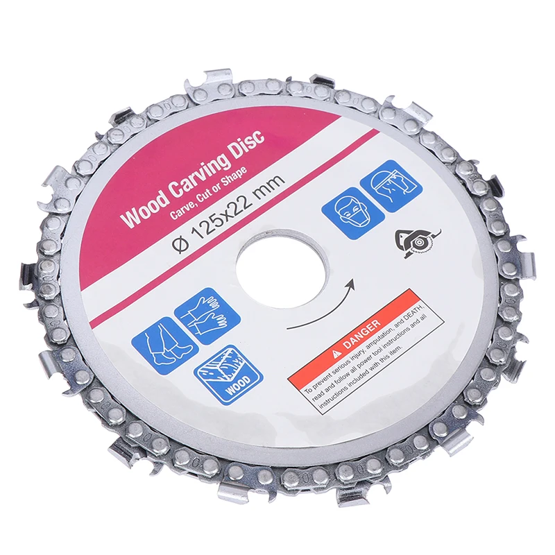 

1Pc 5 Inch Grinder Disc And Chain 14 Tooth Fine Abrasive Cut Chain For 125x22mm Angle Grinder