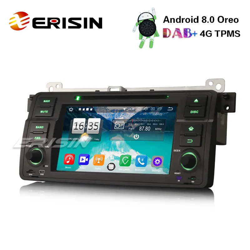 Erisin ES7546B 7 &quotAndroid 8 0 Автомобиль Радио DVD плеер 4G Wi Fi DAB + gps Bluetooth для BMW E46 Rover 75 MG