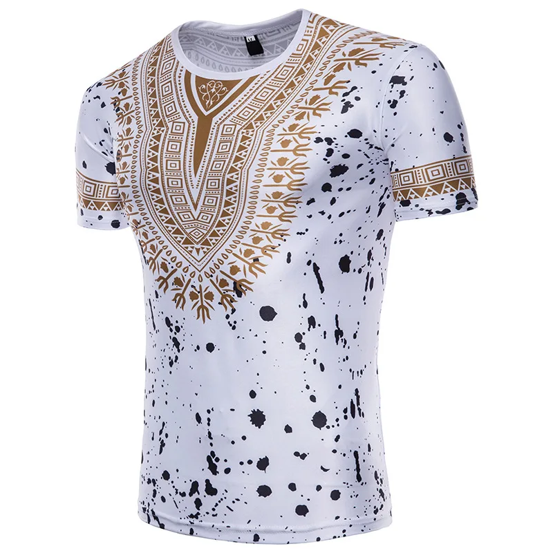 Мужская футболка с цветочным 3D принтом Повседневная круглым вырезом и короткими