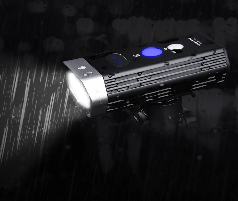 ROCKBROS 1800LM велосипедный светильник, головной светильник, USB Перезаряжаемый велосипедный руль, передний светильник, 5200 мАч, внешний аккумулятор, IPX6 Водонепроницаемый
