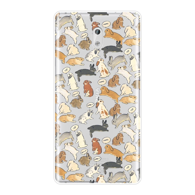 TPU Phone Case For Nokia 8 6 5 3 2 1 Silicone Kawaii Rabbit Cartoon Cute Animal Soft Back Cover X6 7 Plus Nokia6 | Мобильные