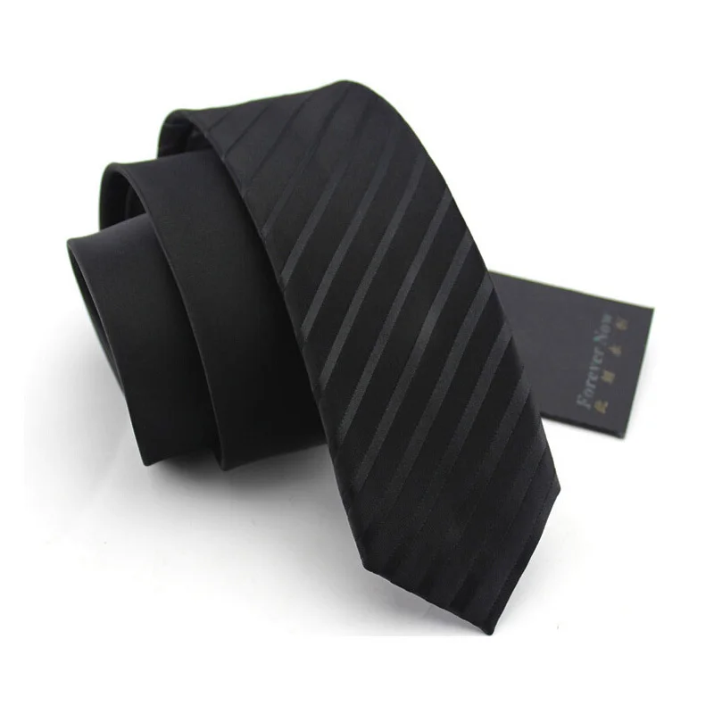 Новинка 2019 Классический шелковый галстук для мужчин Модный деловой черный 5 см