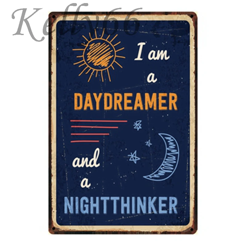 

[ Kelly66 ] Night thinkers Tin Sign Poster Home Decor Store Wall Plaque Metal Painting Drop shipping 20*30 CM Size y-1229